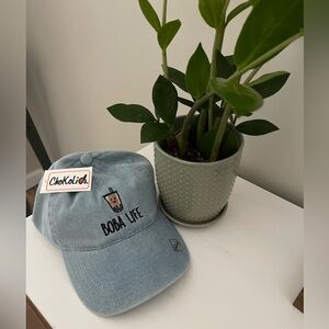 NWT “Boba Life” Boba Tea Light Denim Adjustable Baseball Hat